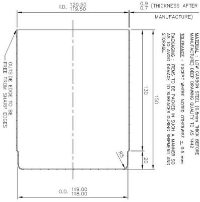 φλυτζάνι κλουβιών φίλτρων 120x150mm 120x80mm